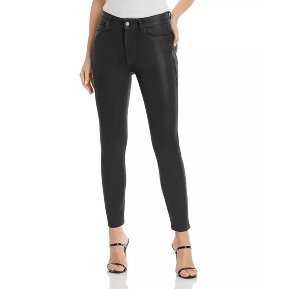 NEW $219 Paige Hoxton Ankle Jeans Deep Emerald Luxe Coating Size 32 - Picture 2 of 6